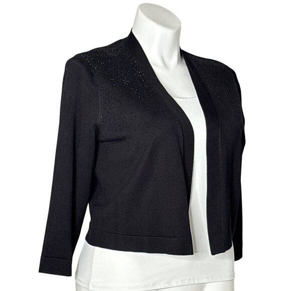Tommy Hilfiger NWT Embellished Sequin Cardigan, Black Long Sleeves Women's XL - Picture 3 of 10